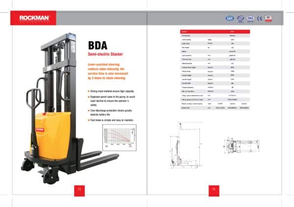 Semi Electric Stacker (Heavy Duty)