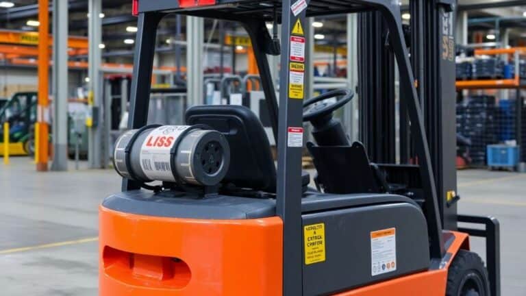 สัญลักษณ์ความปลอดภัยรถโฟล์คลิฟท์ในโรงงานอุตสาหกรรม