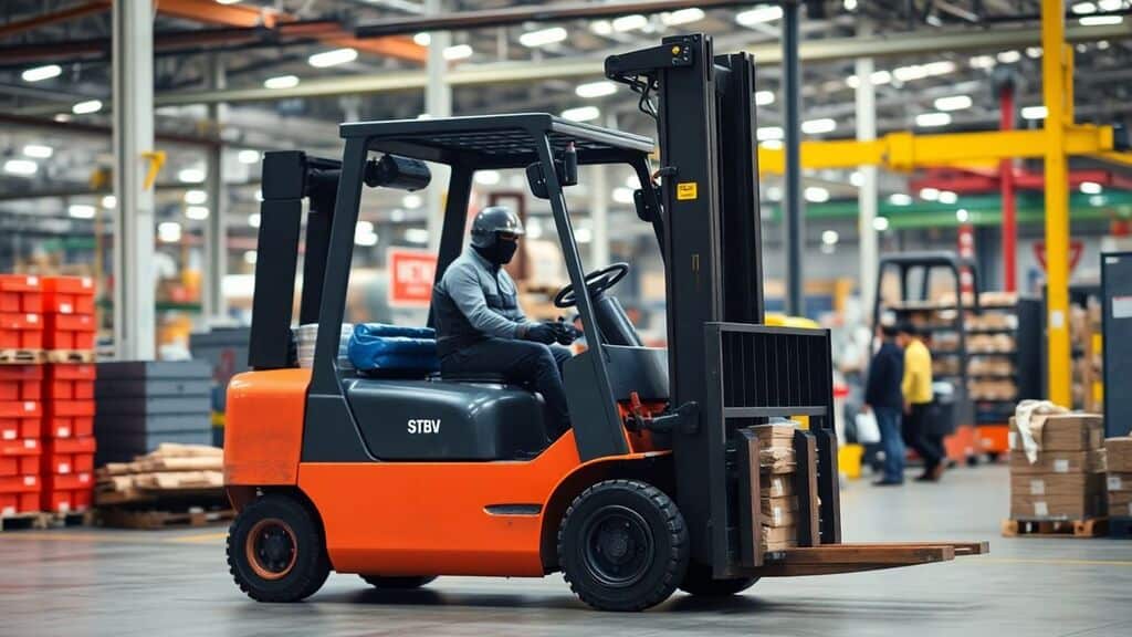 สัญลักษณ์ความปลอดภัยรถโฟล์คลิฟท์ในโรงงานอุตสาหกรรม